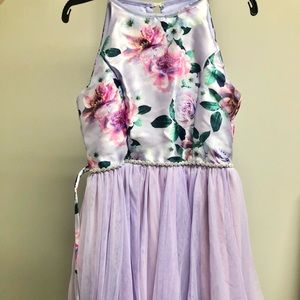 Purple speechless kids spring dress, easter dress size 14.